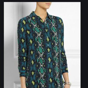 EQUIPMENT LUCIDA SNAKE-PRINT SILK SHIRT DRESS